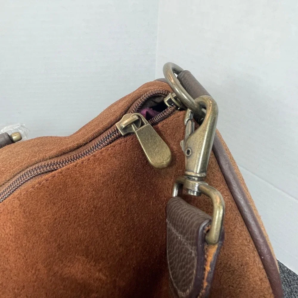 Marlboro Leather Duffel Bag Large Brown Suede Vtg Western Travel Bag 2003 RARE